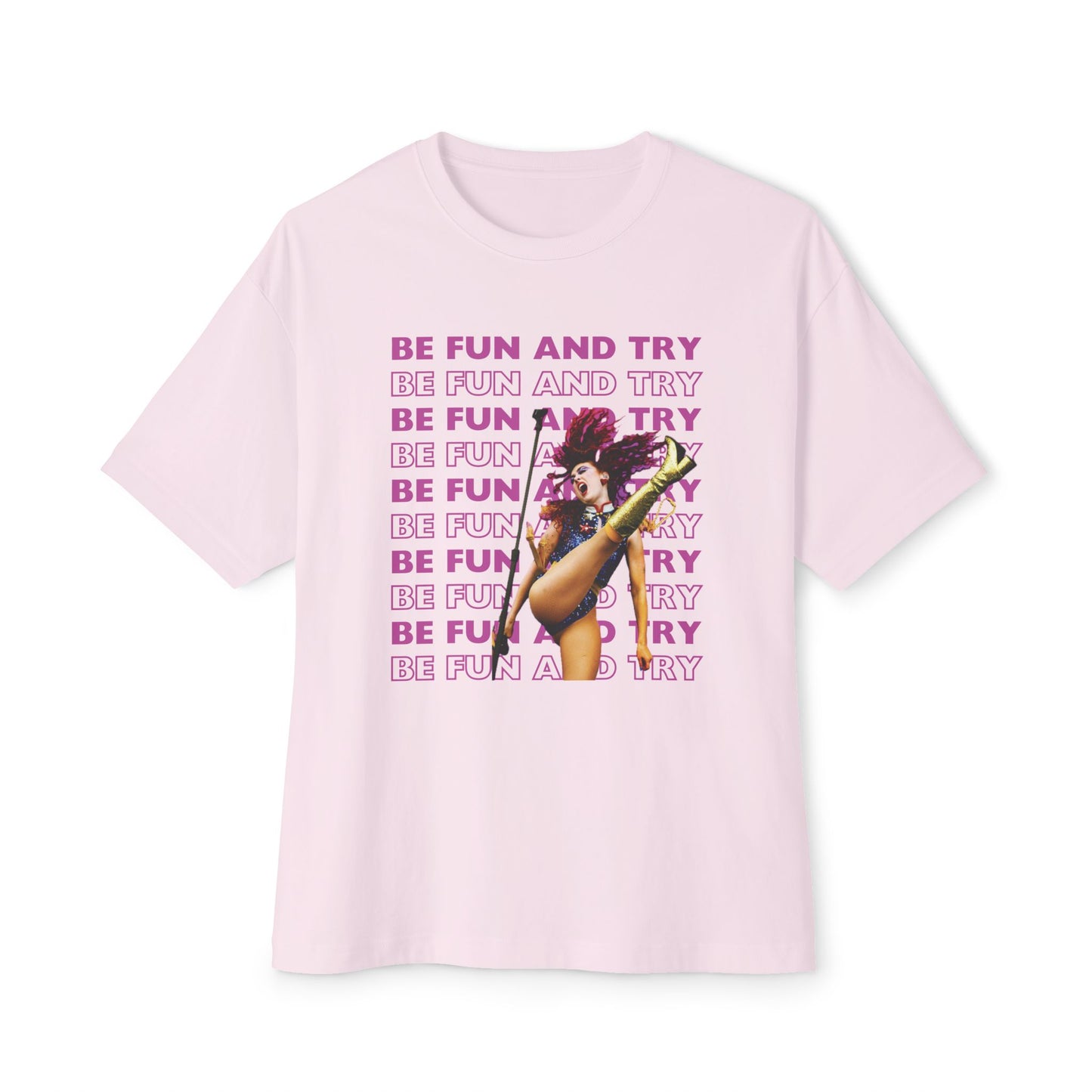"BE FUN AND TRY" Chappell Roan Oversized Boxy Tee