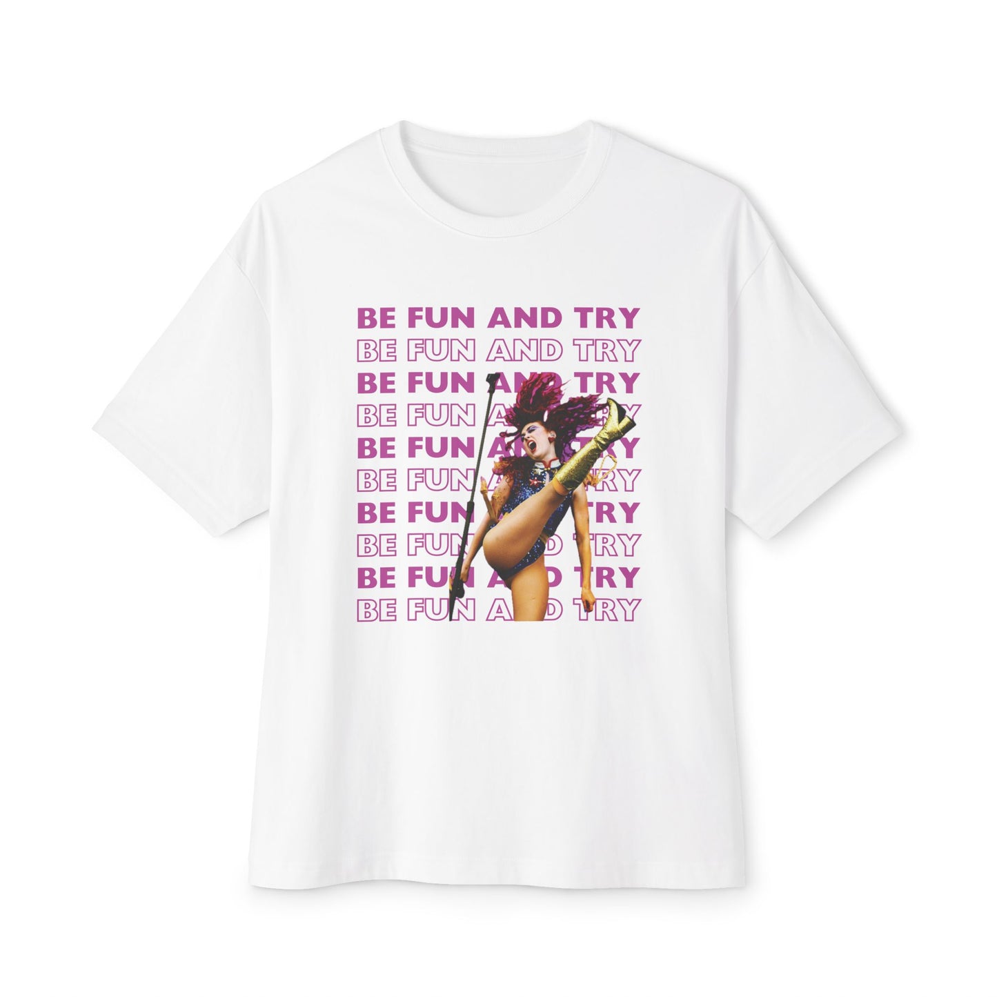 "BE FUN AND TRY" Chappell Roan Oversized Boxy Tee
