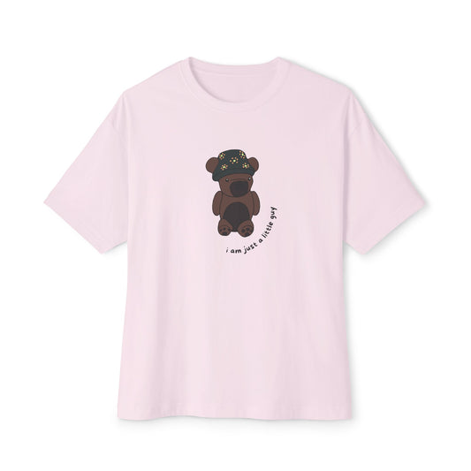 "I Am Just A Little Guy" + Bucket Hat Bear - Oversized Boxy Tee