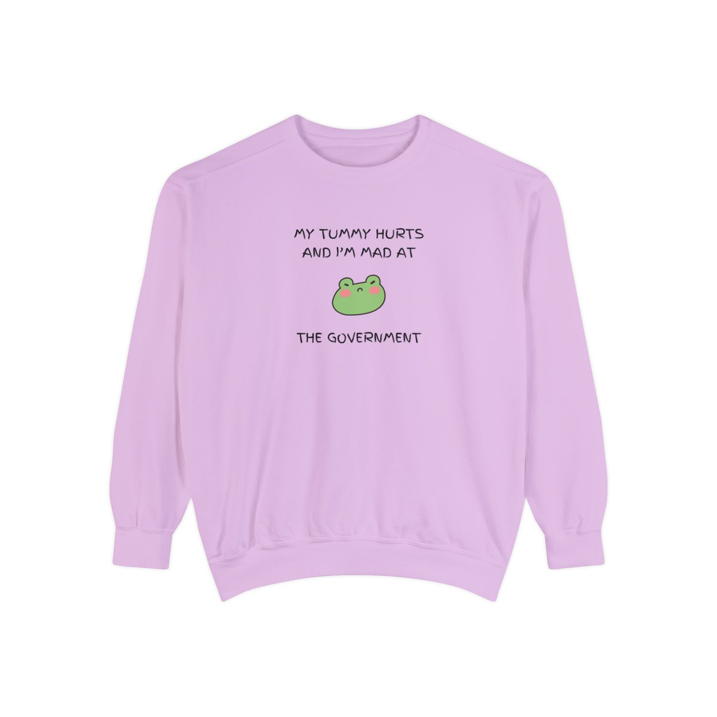 "My Tummy Hurts and I'm Mad At The Government" Grumpy Froggy - Crewneck Sweatshirt