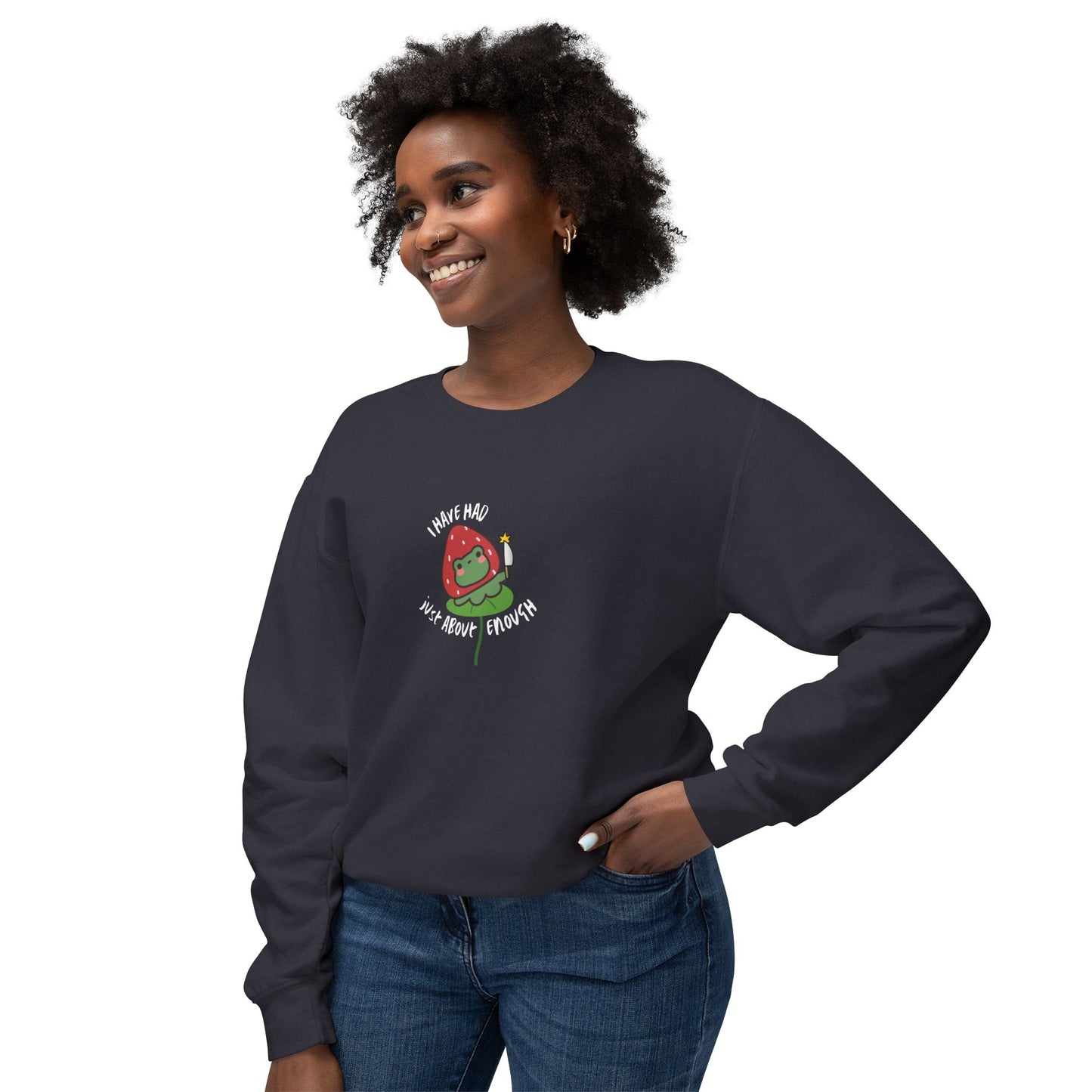 I Have Had Just About Enough, Strawberry Frog - Lightweight Crewneck Sweatshirt